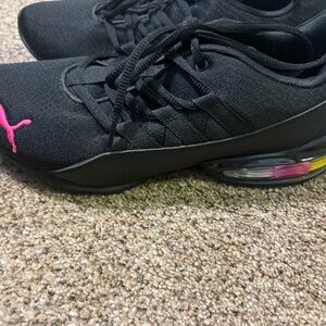 Puma Women's Black and Pink Athletic Shoes